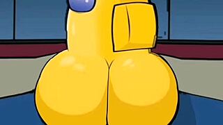 Among Us impostor rips clothes off two busty crewmates for deep creampie pounding