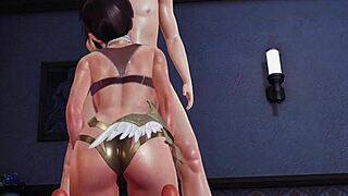 goddess hathor 3d hentai, you like her frenulum licking close-up standing handjob sloppy blowjob cum on face?