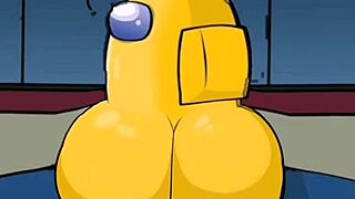 Among Us impostor rips clothes off two busty crewmates for deep creampie pounding