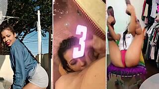 brunette girlfriend rubs pussy with balloon loves texture and sound solo