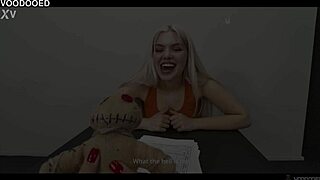 Damn this squirting teen fuck doll fingers herself hard with voodoo toy pov