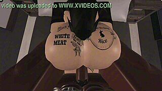 Fat ebony takes bent over BBC creampie doggystyle