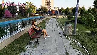 park slut sloppy blowjob then hard pussy ride