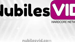 Petite blonde teen princess spreads shy pussy wide