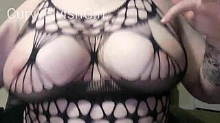 Chubby homemade closeup of huge natural tits bouncing wildly