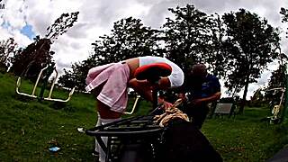 i flash my panties on bike ride old man wants outdoor cumshot