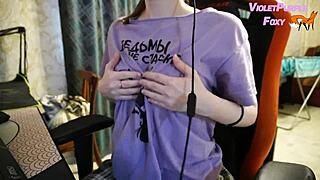 girl teases nipples to orgasm watching videos