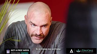 whoa check out this nuru threesome where the milf boss rides her intern's face and pussy steamy!