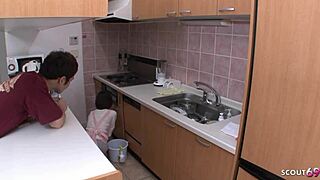 Petite maid creampied by boss! 💦👔