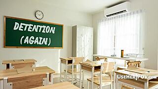 Kayla paige milf teacher pussy distracts student desk pov reprimand fuck