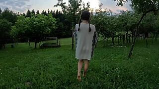 imagine walking outdoors undressing your wet pussy getting too excited