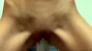 CUte 18+ Teen Impales Tight Pussy on Giant Dildo Bouncing Wild!