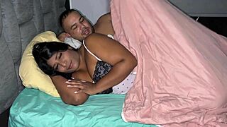 stepdad sneaks into my bed at night for rough pussy filling cum