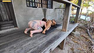 Two Girls' Forest Fuck Draws Lucky Voyeur for BBC Creampie