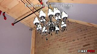 Stranger wrecks two petite teens' tight 3some