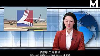 Stewardess big tits ass bent over group cosplay fuck