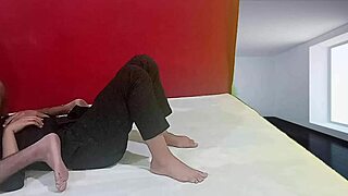 damn desi teacher shakes pierced nipples huge ass on bed!