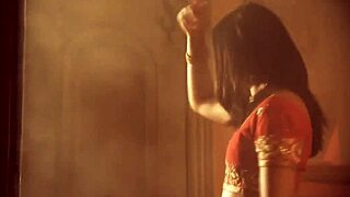 Brunette Indian mature solo teases curves to arouse her man fully