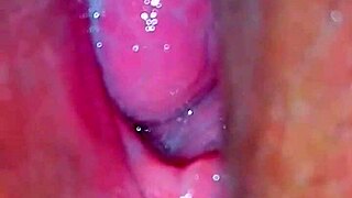 hubby fingers wife's juicy hairy asian pussy up close before creampie