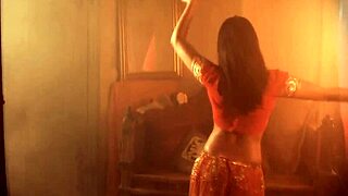 Brunette Indian mature solo teases curves to arouse her man fully