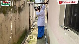 Long Dick Santa Fucks Chubby Elf's Wet Pussy Doggystyle Outdoors