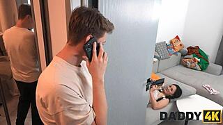 Daddy4k Slutty Amelia Ost Cheats on Boyfriend with Father-in-Law on Couch