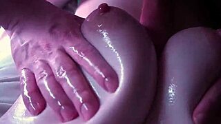 i slid cock between friend's wife's oiled tits slow