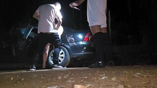 Sharing hot young short wife with stranger BBC on street