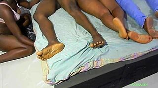 Bold group orgy erupts as everyone wakes to fuck bbw hairy pussy