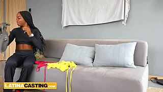 skinny latina slut's tight ass wrecked by massive white cock in casting