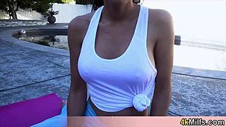 Sporty stepmom golddigger dives into taboo outdoor pounding like a pro