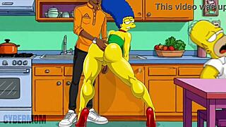 Cartoon housewife takes brutal anal pounding in kitchen by stranger
