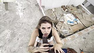 Curvy colombian milf with huge natural tits fucks employee with stepdaughter watching?