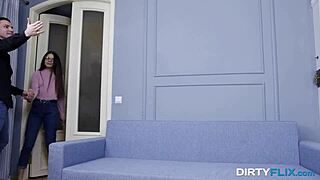 insatiable nerdy teen emily wilson sucks cock bends over for doggystyle and takes cumshot