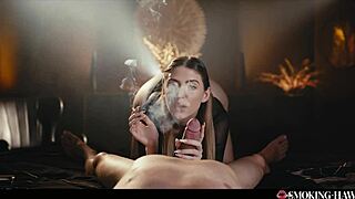 Pov Blonde Babe Smokes Cigarette Before Smokey Blowjob Handjob