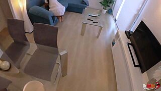 stepmom stuck on couch takes anal creampie from stepson