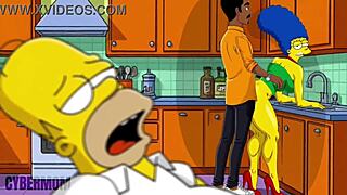 Cartoon housewife takes brutal anal pounding in kitchen by stranger