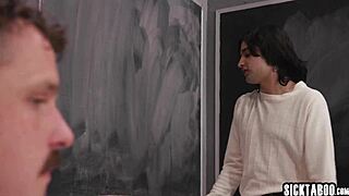 horny big ass teen student gangbanged by friends and teacher