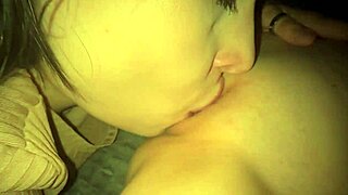 Do sloppy lesbian kisses with big tits friend lead to wet pussy eating?