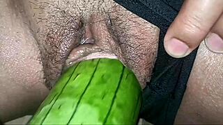 Wanna see her wet panties shoved aside for monster cock in tight pussy closeup?