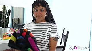 caught brunette moli shower cowgirl rides big cock before spanish porn debut