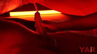 mistress rams vibrator deep into slaves punished lower urethra cock for total femdom pain domination