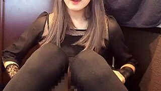 check out this cute japanese ladyboy stroking her cock solo