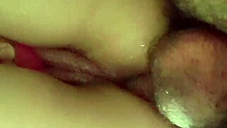 Aby takes huge vibrator deep in her tight asshole