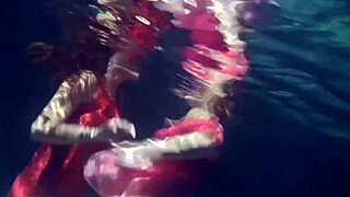Lilia Mihalkova And Natalia Kupalka Underwater Lesbian Pool Play