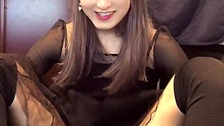 check out this cute japanese ladyboy stroking her cock solo