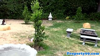 Asian Realtor Slobbers On Client Cock In Outdoor Game