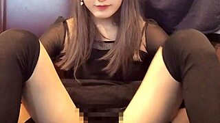 check out this cute japanese ladyboy stroking her cock solo