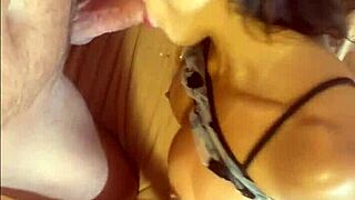 petite latina gostosa gives intense sloppy rimjob deepthroat blowjob reverse cowgirl pov