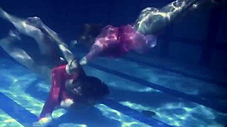 Lilia Mihalkova And Natalia Kupalka Underwater Lesbian Pool Play